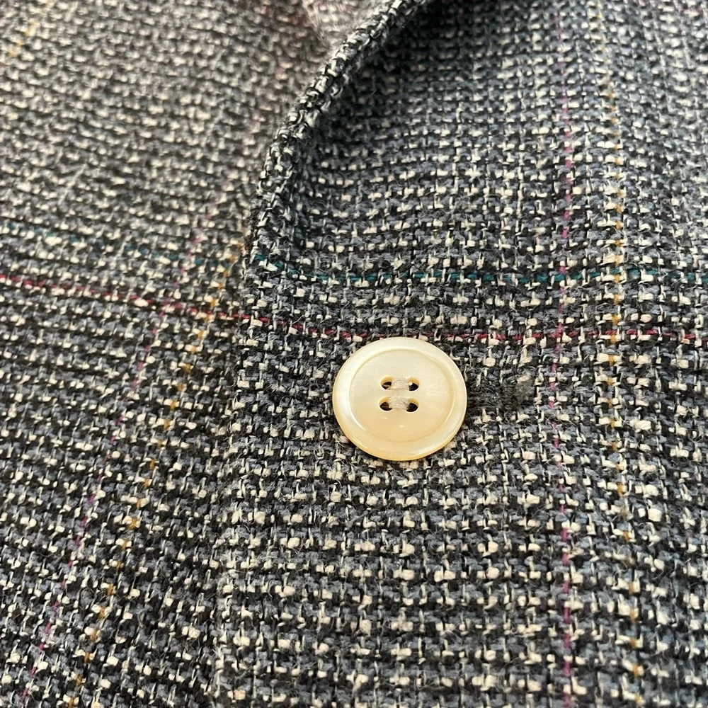 BILL‎ BLASS Made in USA Vintage Single Breasted Wool Tweed Jacket Size 42 R